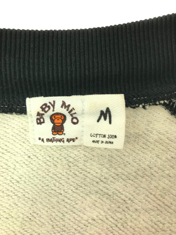 【中古品】【メンズ】 A BATHING APE BABY MILO SWEAT STADIUM JACKET スウェット スタジアム ジャケット ライトアウター 142-260529-ki-14-tagh サイズ：M カラー：GRAY BLACK 万代Net店
