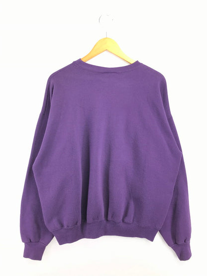 【中古品】【メンズ】 HANES ヘインズ PREMIUM WEIGHT プレミアム ウェイト 90～00's CREW NECK SWEATSHIRT クルーネック スウェットシャツ トップス 146-260818-rt-49-tag カラー：パープル 万代Net店