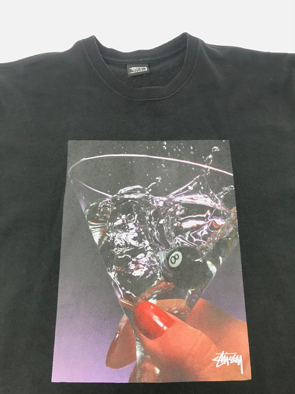 【中古品】【メンズ】 STUSSY ステューシー MARTINI TEE マティーニ Tシャツ トップス 142-260607-rt-02-tagh サイズ：L カラー：ブラック 万代Net店