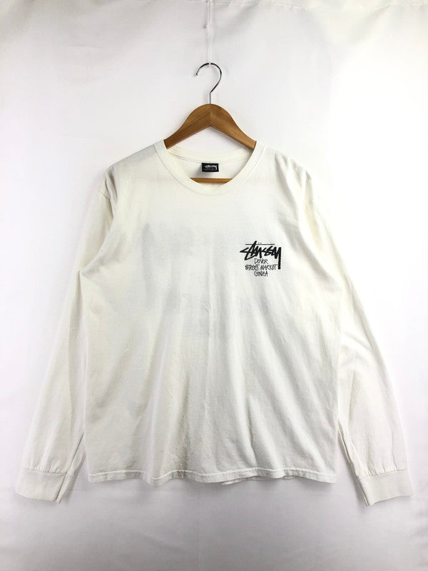 【中古品】【メンズ】 STUSSY ステューシー DOVER STREET MARKET GINZA LS T-SHIRT ドーバー ストリート マーケット ギンザ ロング スリーブTシャツ 142-260709-rt-25-tag サイズ：L カラー：ホワイト 万代Net店
