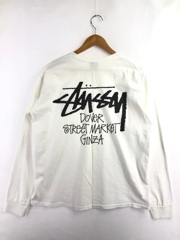 【中古品】【メンズ】 STUSSY ステューシー DOVER STREET MARKET GINZA LS T-SHIRT ドーバー ストリート マーケット ギンザ ロング スリーブTシャツ 142-260709-rt-25-tag サイズ：L カラー：ホワイト 万代Net店