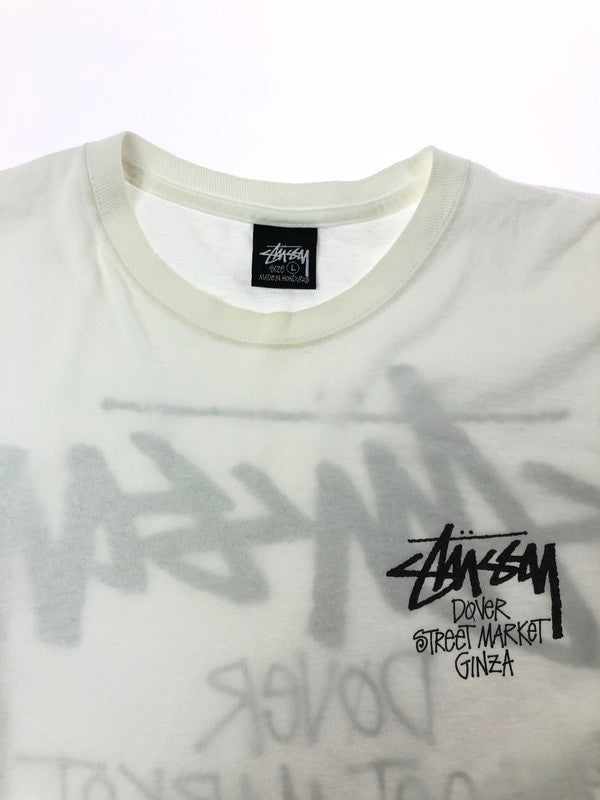 【中古品】【メンズ】 STUSSY ステューシー DOVER STREET MARKET GINZA LS T-SHIRT ドーバー ストリート マーケット ギンザ ロング スリーブTシャツ 142-260709-rt-25-tag サイズ：L カラー：ホワイト 万代Net店