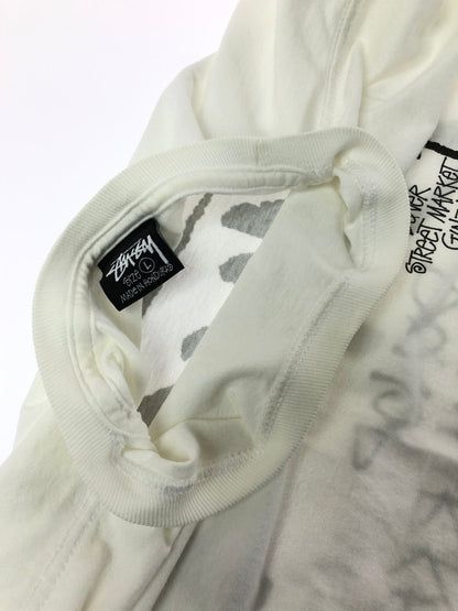 【中古品】【メンズ】 STUSSY ステューシー DOVER STREET MARKET GINZA LS T-SHIRT ドーバー ストリート マーケット ギンザ ロング スリーブTシャツ 142-260709-rt-25-tag サイズ：L カラー：ホワイト 万代Net店