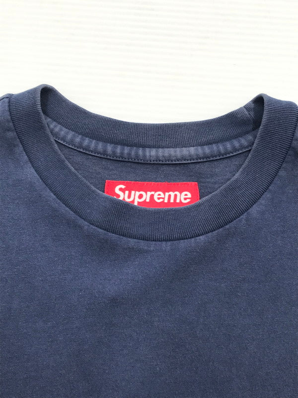 【中古品】【メンズ】 SUPREME シュプリーム 25AW WASHED S/S TOP ウォッシュド Tシャツ 半袖Tシャツ 149-260527-na-06-tagh サイズ：L カラー：ネイビー 万代Net店