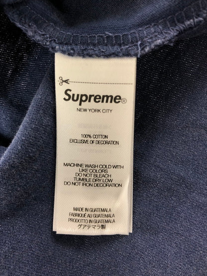 【中古品】【メンズ】 SUPREME シュプリーム 25AW WASHED S/S TOP ウォッシュド Tシャツ 半袖Tシャツ 149-260527-na-06-tagh サイズ：L カラー：ネイビー 万代Net店