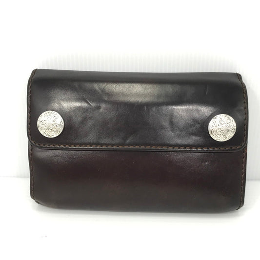 【現状渡し品】【メンズ】 FUNNY ファニー DOUBLE DOTS BILLFOLD ダブルドットビルフォード レザーウォレット ミドルサイズ 財布 200-260522-ki-16-tagh カラー：レッド 万代Net店