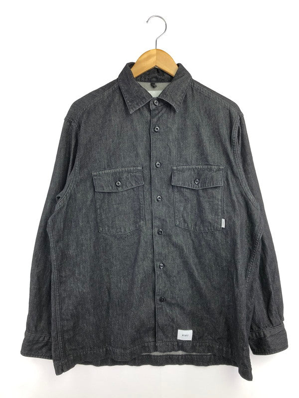 【中古品】【メンズ】 WTAPS ダブルタップス 23SS CBW LS COTTON DENIM 231BRDT-SHM01 デニム シャツ ジャケット ライトアウター 142-260519-na-13-tagh サイズ：2 カラー：ブラック 万代Net店