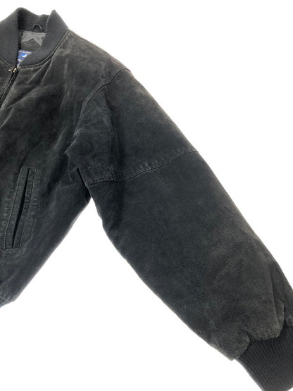 【中古品】【メンズ】 PORT AUTHORITY ポートオーソリティ SUEDE LETTERMAN JACKET J-782 スエード レターマン ジャケット アウター 146-260528-ki-03-tagh サイズ：M カラー：ブラック 万代Net店