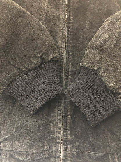 【中古品】【メンズ】 PORT AUTHORITY ポートオーソリティ SUEDE LETTERMAN JACKET J-782 スエード レターマン ジャケット アウター 146-260528-ki-03-tagh サイズ：M カラー：ブラック 万代Net店