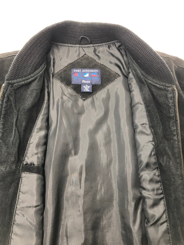 【中古品】【メンズ】 PORT AUTHORITY ポートオーソリティ SUEDE LETTERMAN JACKET J-782 スエード レターマン ジャケット アウター 146-260528-ki-03-tagh サイズ：M カラー：ブラック 万代Net店