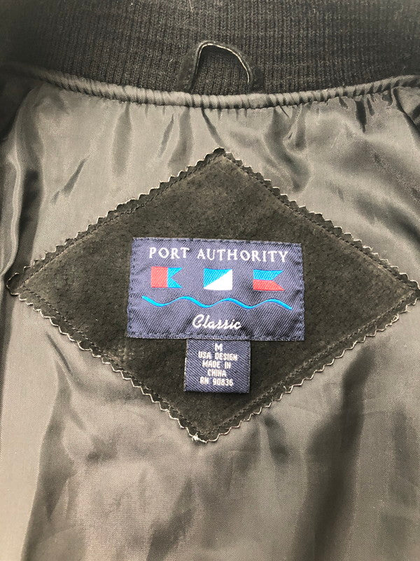 【中古品】【メンズ】 PORT AUTHORITY ポートオーソリティ SUEDE LETTERMAN JACKET J-782 スエード レターマン ジャケット アウター 146-260528-ki-03-tagh サイズ：M カラー：ブラック 万代Net店