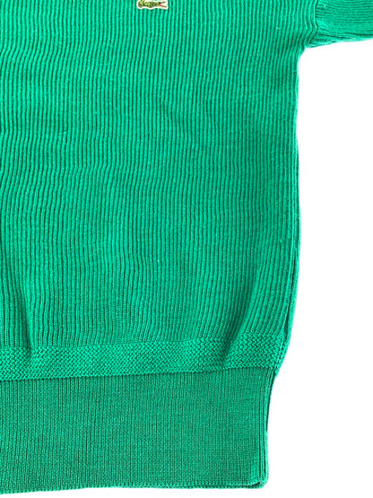 【中古品】【メンズ】 CHEMISE LACOSTE シュミーズ ラコステ 80's KNIT SWEATER GREEN 80年代 ニット セーター ヴィンテージ トップス 146-260913-rt-15-tagh サイズ：3 カラー：グリーン 万代Net店