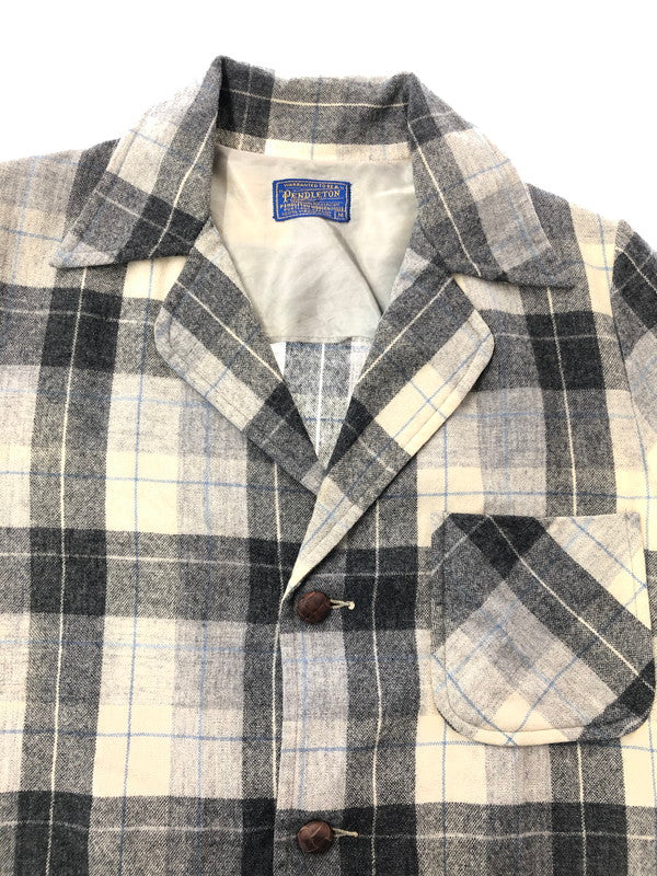 【中古品】【メンズ】 PENDLETON ペンンドルトン 50's WOOL CHECK JACKET 50年代 ウール チェック ジャケット アウター ヴィンテージ 146-260530-rt-04-tagh サイズ：M カラー：グレー 万代Net店