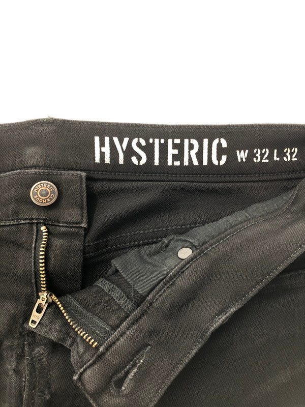 【中古品】【メンズ】 HYSTERIC GLAMOUR KPR加工 BLACK DENIM PANTS 0261AP14 ブラック デニム パンツ ジーンズ ボトムス 151-260528-ki-11-tagh サイズ：W32 L32 カラー：ブラック 万代Net店