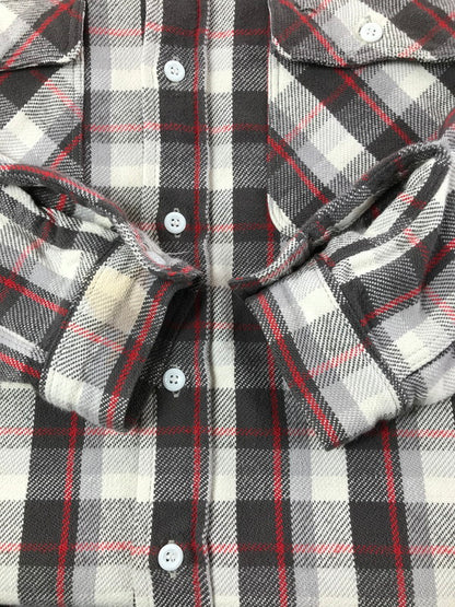 【中古品】【メンズ】 WAREHOUSE HEAVY FLANNEL SHIRT ヘビー フランネル シャツ 長袖 トップス 145-260529-ki-17-tagh サイズ：XL カラー：GRAY/RED 万代Net店