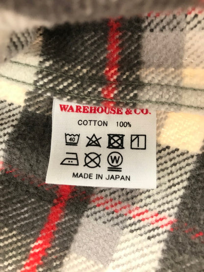 【中古品】【メンズ】 WAREHOUSE HEAVY FLANNEL SHIRT ヘビー フランネル シャツ 長袖 トップス 145-260529-ki-17-tagh サイズ：XL カラー：GRAY/RED 万代Net店