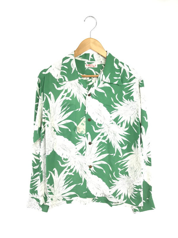 【中古美品】【メンズ】 SUNSURF RAYON L/S 2025SS ISLAND PINEAPPLE SS29403 レーヨン ロングスリーブ アイランド パイナップル 長袖 シャツ トップス 145-260529-ki-18-tagh サイズ：M カラー：グリーン 万代Net店