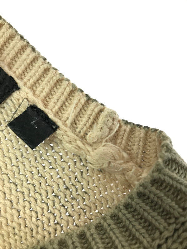【中古品】【メンズ】 DKNY JEANS ディーケーエヌワイジーンズ KNIT SWEATER KHAKI ニット セーター カーキ トップス 146-260820-rt-03-tag サイズ：L カラー：カーキ 万代Net店
