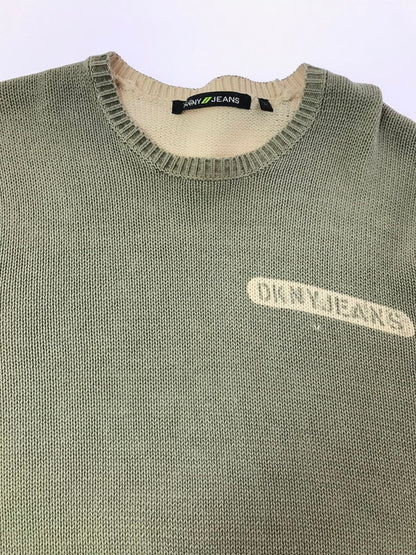 【中古品】【メンズ】 DKNY JEANS ディーケーエヌワイジーンズ KNIT SWEATER KHAKI ニット セーター カーキ トップス 146-260820-rt-03-tag サイズ：L カラー：カーキ 万代Net店