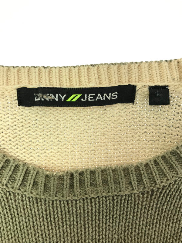 【中古品】【メンズ】 DKNY JEANS ディーケーエヌワイジーンズ KNIT SWEATER KHAKI ニット セーター カーキ トップス 146-260820-rt-03-tag サイズ：L カラー：カーキ 万代Net店