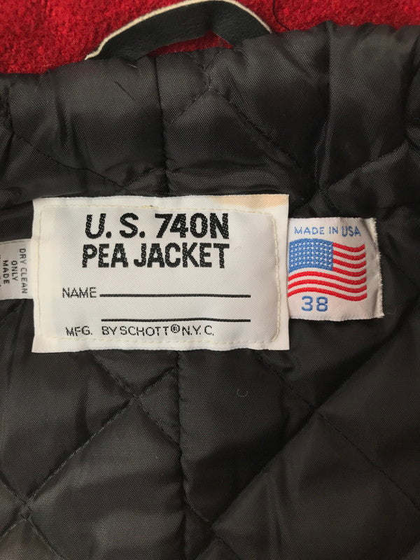 【中古品】【メンズ】 SCHOTT ショット PEA JACKET 741 U.S.740N ピー ジャケット ピーコート アウター 145-260603-rt-10-tagh サイズ：38 カラー：レッド 万代Net店