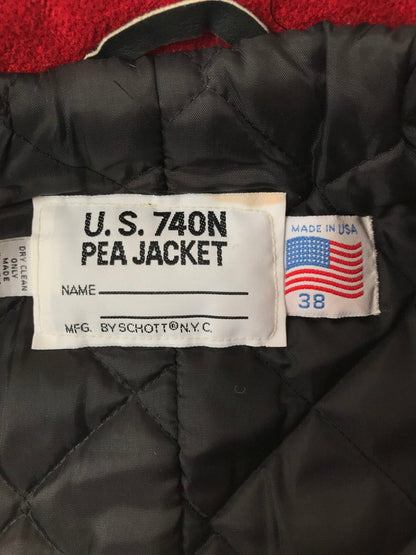 【中古品】【メンズ】 SCHOTT ショット PEA JACKET 741 U.S.740N ピー ジャケット ピーコート アウター 145-260603-rt-10-tagh サイズ：38 カラー：レッド 万代Net店