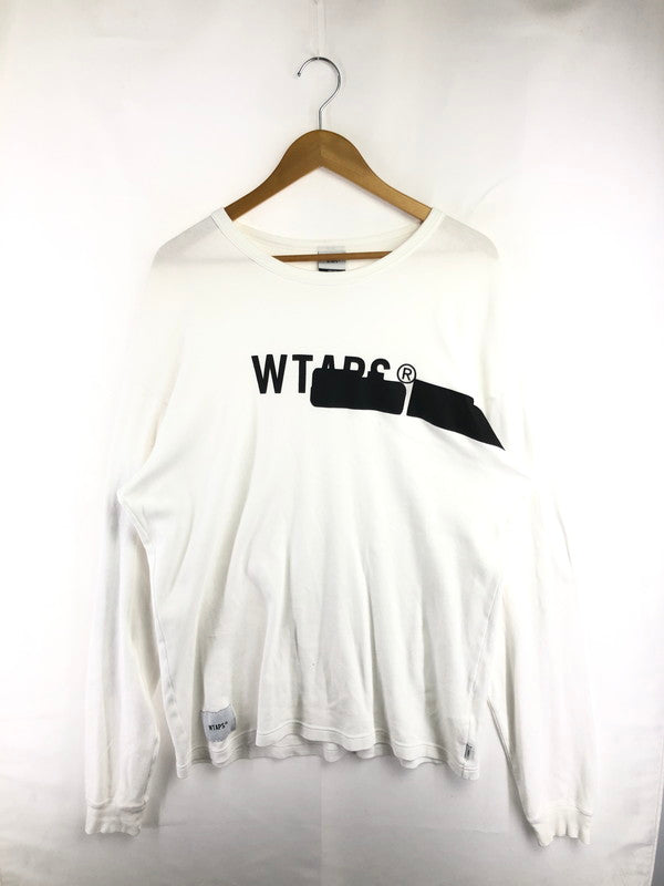 【中古品】【メンズ】 WTAPS ダブルタップス 19AW SIDE EFFECT DESIGN LS 192ATDT-CSM12 サイド エフェクト デザイン Tシャツ 長袖Tシャツ 142-260531-na-06-tagh サイズ：2 カラー：ホワイト 万代Net店