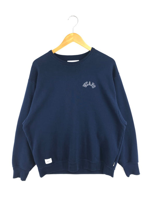 【中古品】【メンズ】 WTAPS ダブルタップス 21AW CLUB CREW NECK COPO 212ATDT-CSM14 クラブ クルーネック スウェット トレーナー 142-260531-na-05-tagh サイズ：2 カラー：ネイビー 万代Net店