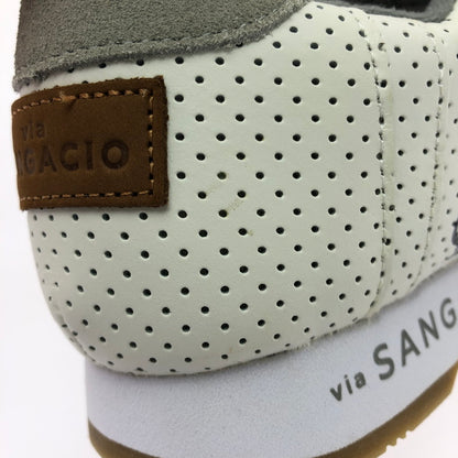 【中古美品】【メンズ】 VIA SANGACIO×BRANDALISED ヴィア・サンガチオ×ブランダライズド にゅ～ずMOM BANKSY コラボ LOWCUT SNEAKER ローカット スニーカー シューズ 靴 162-260529-ki-05-tagh サイズ：27.5cm US9.5 カラー：GRAY WHITE 万代Net店