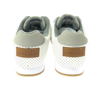 【中古美品】【メンズ】 VIA SANGACIO×BRANDALISED ヴィア・サンガチオ×ブランダライズド にゅ～ずMOM BANKSY コラボ LOWCUT SNEAKER ローカット スニーカー シューズ 靴 162-260529-ki-05-tagh サイズ：27.5cm US9.5 カラー：GRAY WHITE 万代Net店