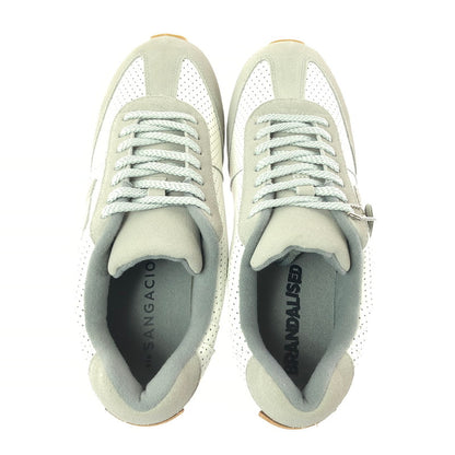 【中古美品】【メンズ】 VIA SANGACIO×BRANDALISED ヴィア・サンガチオ×ブランダライズド にゅ～ずMOM BANKSY コラボ LOWCUT SNEAKER ローカット スニーカー シューズ 靴 162-260529-ki-05-tagh サイズ：27.5cm US9.5 カラー：GRAY WHITE 万代Net店