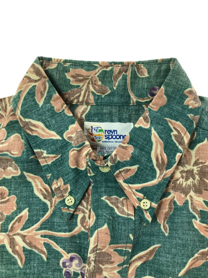 【中古品】【メンズ】 REYN SPOONER レインスプーナー 90S S/S BD PULLOVER SHIRT 90年代 ボタンダウン プルオーバーシャツ ビキニタグ 半袖シャツ 146-260531-na-03-tagh サイズ：S カラー：グリーン系 万代Net店