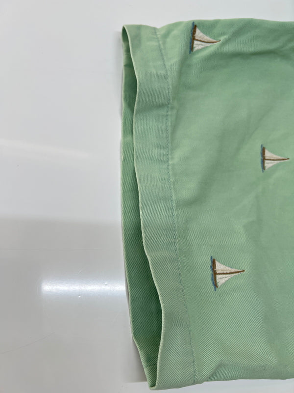 【中古品】【メンズ】 Polo by Ralph Lauren ポロバイラルフローレン COTTON SHORT PANTS コットン ショートパンツ ボトムス ハーフパンツ ショーツ 総柄刺繍 178-260627-kk-13-hon サイズ：34 カラー：ライトグリーン 万代Net店