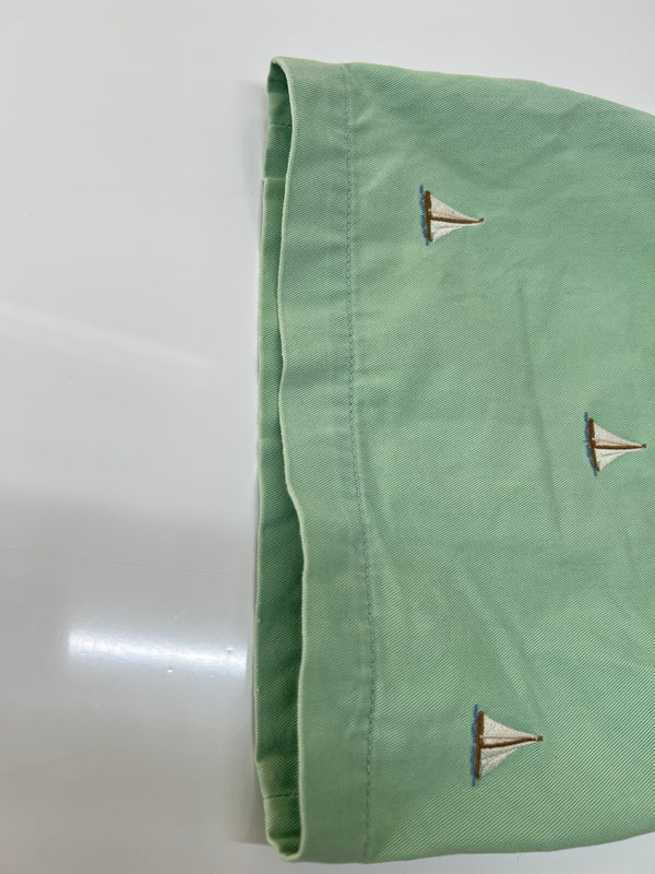 【中古品】【メンズ】 Polo by Ralph Lauren ポロバイラルフローレン COTTON SHORT PANTS コットン ショートパンツ ボトムス ハーフパンツ ショーツ 総柄刺繍 178-260627-kk-13-hon サイズ：34 カラー：ライトグリーン 万代Net店