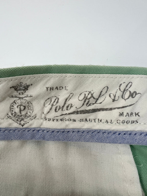 【中古品】【メンズ】 Polo by Ralph Lauren ポロバイラルフローレン COTTON SHORT PANTS コットン ショートパンツ ボトムス ハーフパンツ ショーツ 総柄刺繍 178-260627-kk-13-hon サイズ：34 カラー：ライトグリーン 万代Net店
