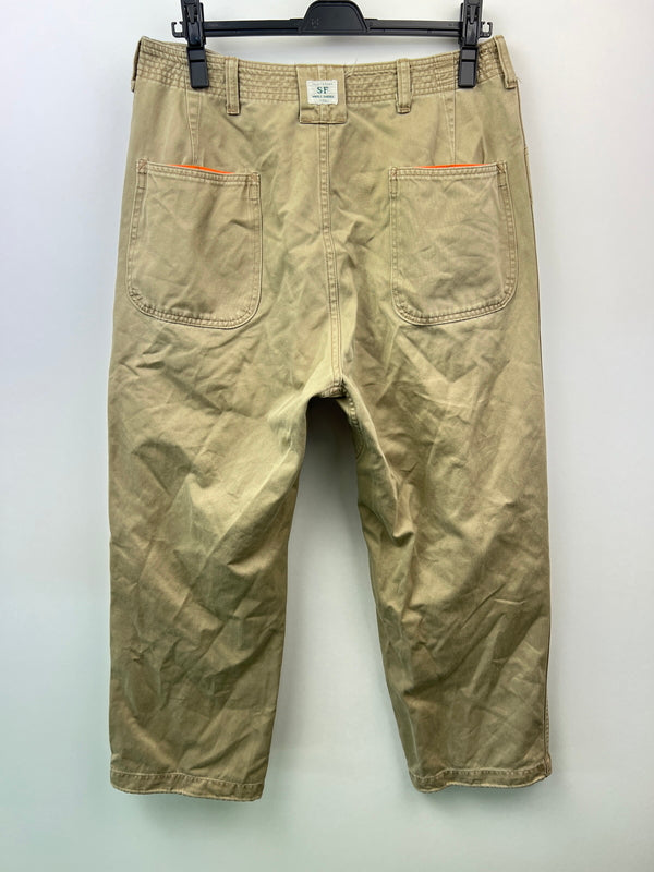 【中古品】【メンズ】 SASSAFRAS ササフラス WORK PANTS ワークパンツ ボトムス 178-260627-kk-11-hon サイズ：S カラー：カーキ 万代Net店