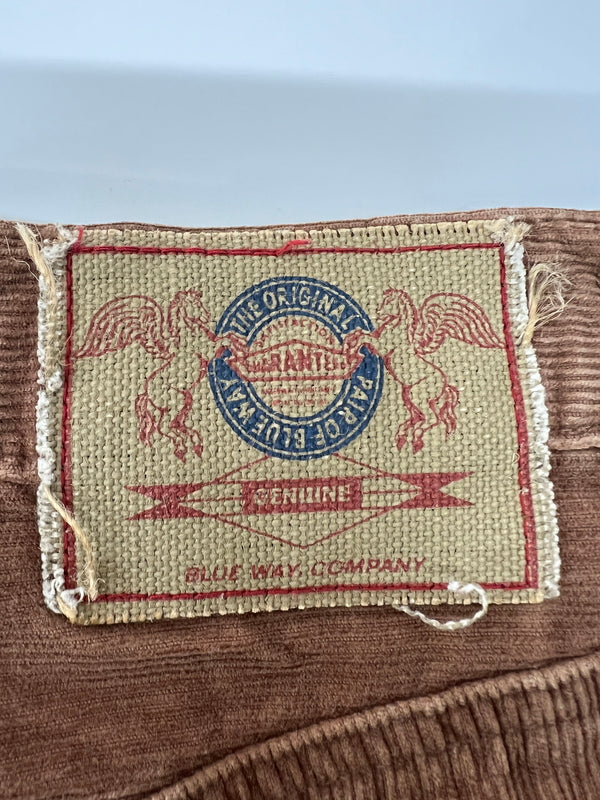 【中古品】【メンズ】 BLUE WAY ブルーウェイ CORDUROY PANTS 8920 コーデュロイパンツ ボトムス 178-260627-kk-12-hon サイズ：表記消え 下記参照 カラー：ブラウン 万代Net店