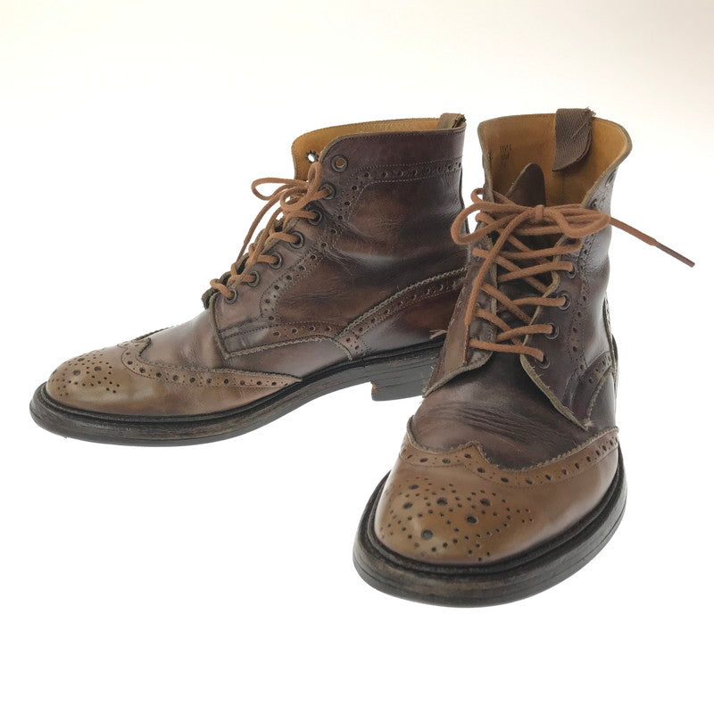 【中古品】【メンズ】 TRICKER'S トリッカーズ WING TIP BOOTS 72508 ウィング チップ ブーツ 靴 164-260620-rt-17-tagh サイズ：9.5 カラー：ブラック 万代Net店