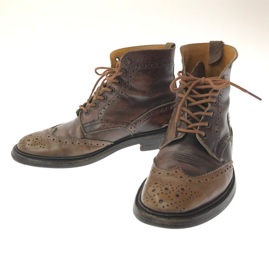 【中古品】【メンズ】 TRICKER'S トリッカーズ WING TIP BOOTS 72508 ウィング チップ ブーツ 靴 164-260620-rt-17-tagh サイズ：9.5 カラー：ブラック 万代Net店