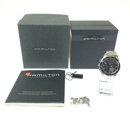 【中古品】【メンズ】 HAMILTON ハミルトン JAZZMASTER H375120 ジャズマスター デイトクォーツ 腕時計 余りコマ4個 197-260607-na-01-tagh カラー：シルバー/ブラック 万代Net店
