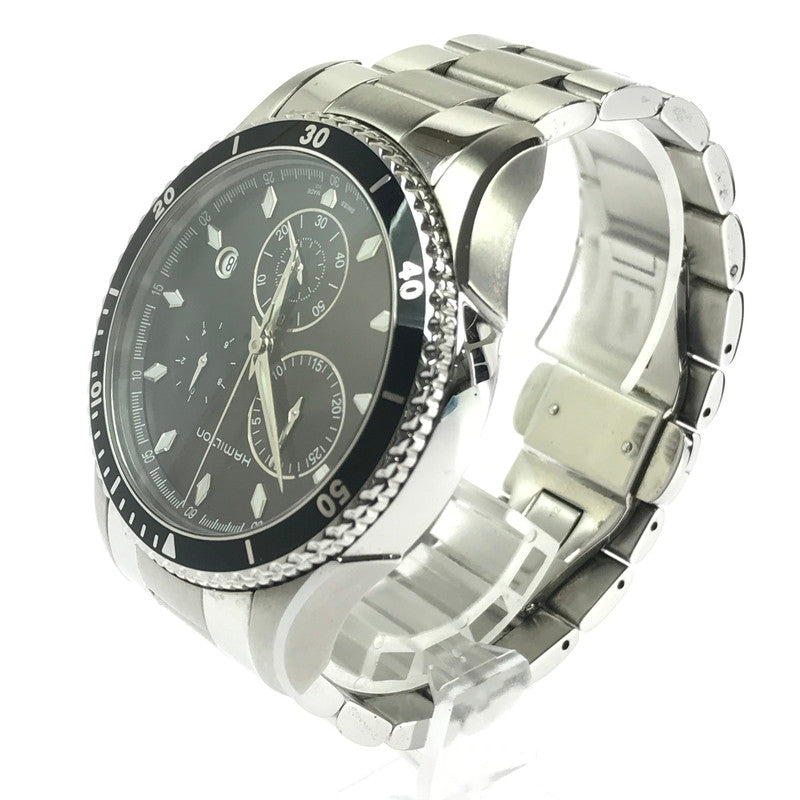 【中古品】【メンズ】 HAMILTON ハミルトン JAZZMASTER H375120 ジャズマスター デイトクォーツ 腕時計 余りコマ4個 197-260607-na-01-tagh カラー：シルバー/ブラック 万代Net店