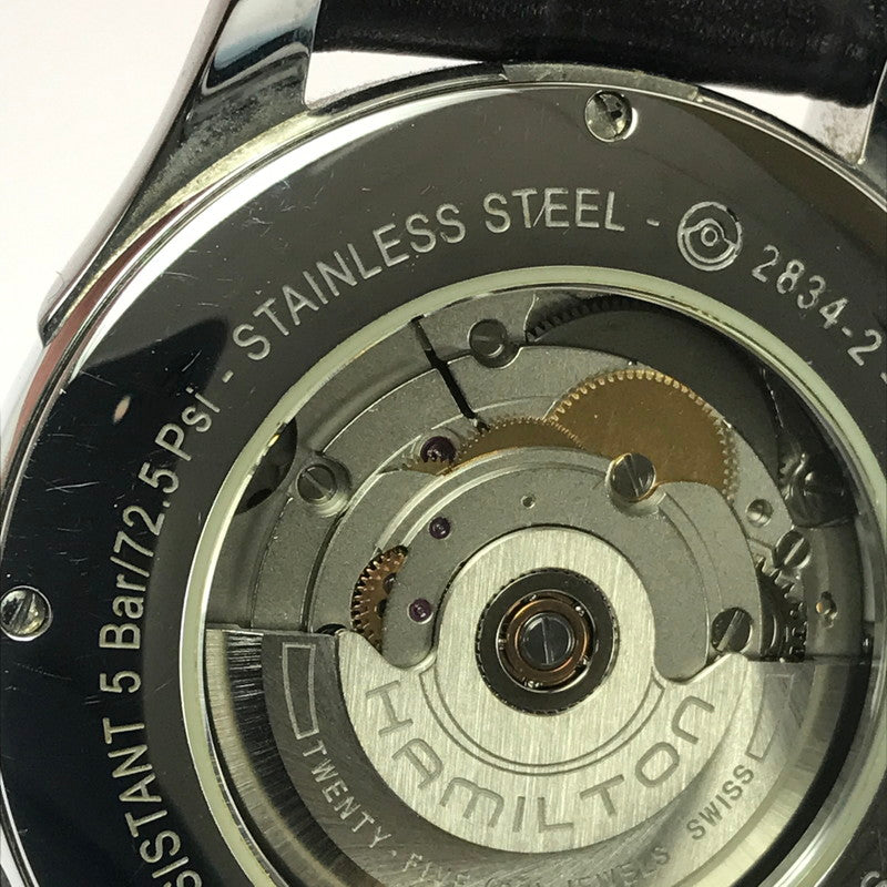 【中古品】【メンズ】 HAMILTON ハミルトン JAZZMASTER H325050 ジャズマスター デイデイト 自動巻腕時計 197-260607-na-02-tagh カラー：ブラウン/ホワイト 万代Net店
