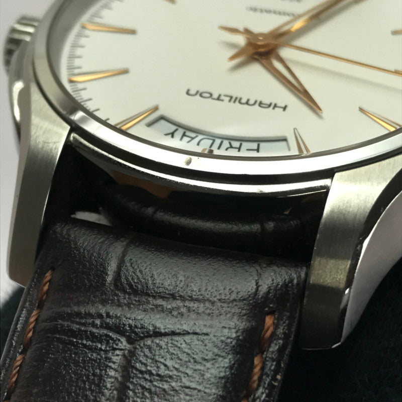【中古品】【メンズ】 HAMILTON ハミルトン JAZZMASTER H325050 ジャズマスター デイデイト 自動巻腕時計 197-260607-na-02-tagh カラー：ブラウン/ホワイト 万代Net店