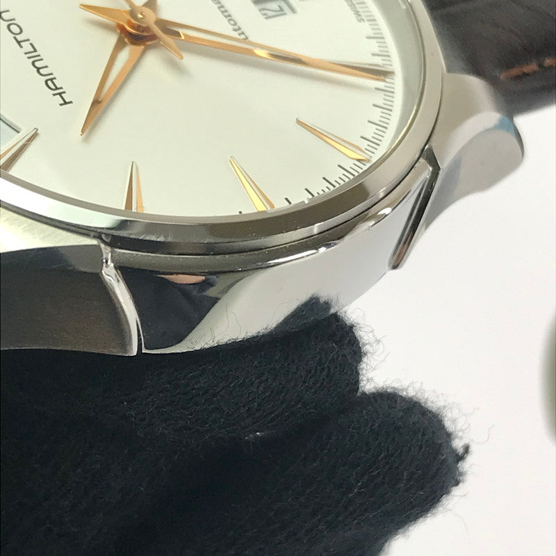 【中古品】【メンズ】 HAMILTON ハミルトン JAZZMASTER H325050 ジャズマスター デイデイト 自動巻腕時計 197-260607-na-02-tagh カラー：ブラウン/ホワイト 万代Net店
