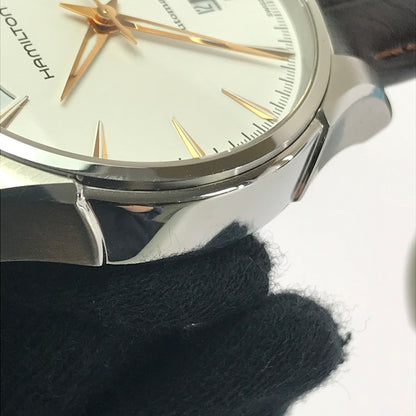 【中古品】【メンズ】 HAMILTON ハミルトン JAZZMASTER H325050 ジャズマスター デイデイト 自動巻腕時計 197-260607-na-02-tagh カラー：ブラウン/ホワイト 万代Net店