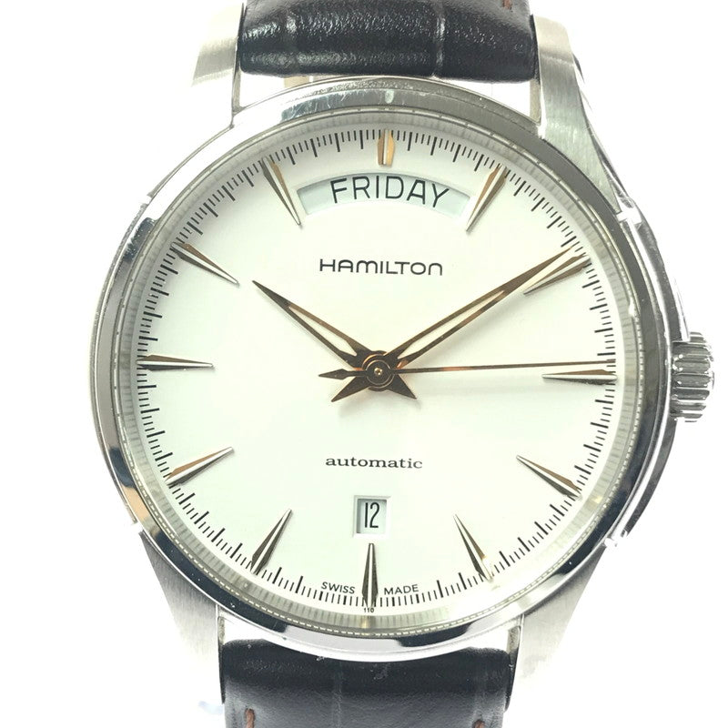 【中古品】【メンズ】 HAMILTON ハミルトン JAZZMASTER H325050 ジャズマスター デイデイト 自動巻腕時計 197-260607-na-02-tagh カラー：ブラウン/ホワイト 万代Net店