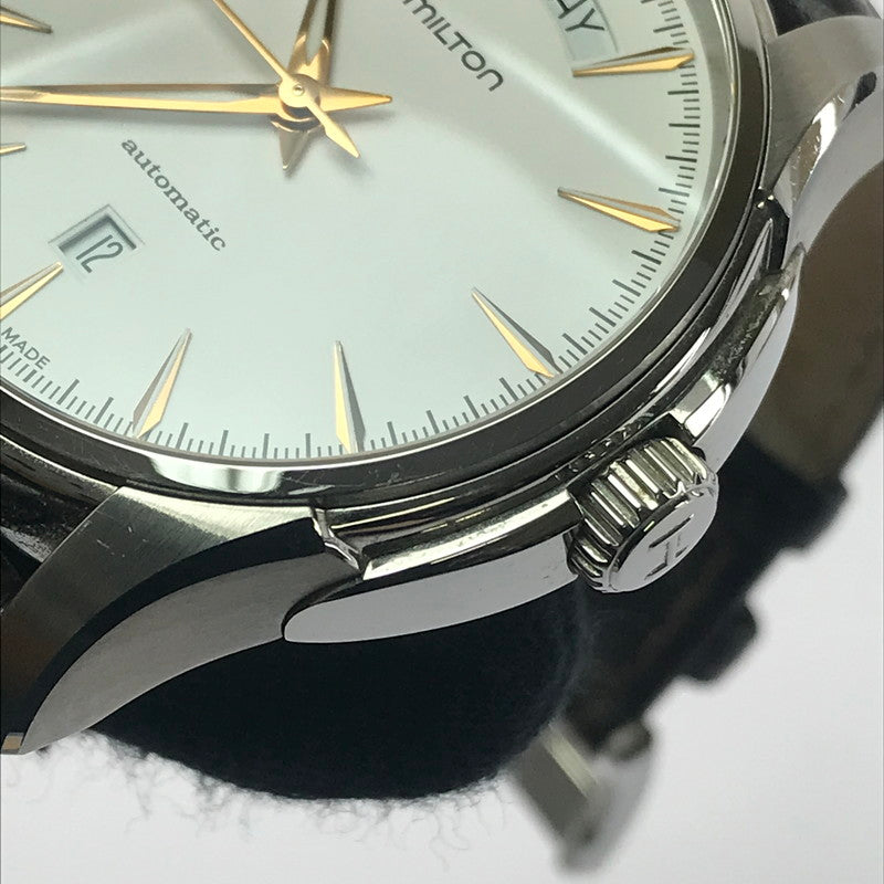 【中古品】【メンズ】 HAMILTON ハミルトン JAZZMASTER H325050 ジャズマスター デイデイト 自動巻腕時計 197-260607-na-02-tagh カラー：ブラウン/ホワイト 万代Net店