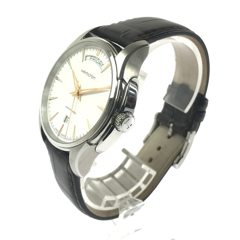 【中古品】【メンズ】 HAMILTON ハミルトン JAZZMASTER H325050 ジャズマスター デイデイト 自動巻腕時計 197-260607-na-02-tagh カラー：ブラウン/ホワイト 万代Net店