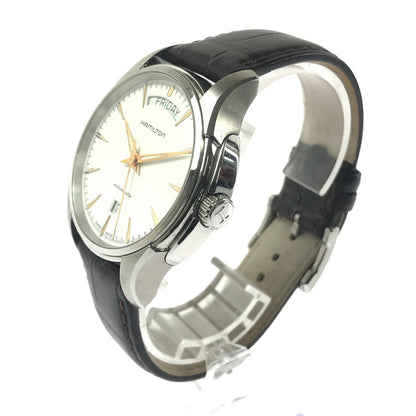 【中古品】【メンズ】 HAMILTON ハミルトン JAZZMASTER H325050 ジャズマスター デイデイト 自動巻腕時計 197-260607-na-02-tagh カラー：ブラウン/ホワイト 万代Net店