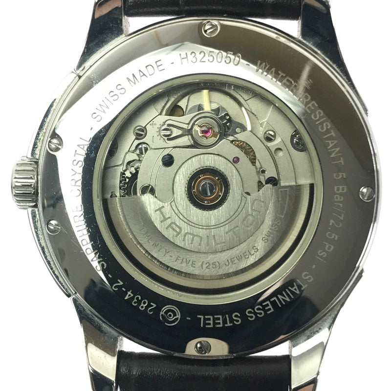 【中古品】【メンズ】 HAMILTON ハミルトン JAZZMASTER H325050 ジャズマスター デイデイト 自動巻腕時計 197-260607-na-02-tagh カラー：ブラウン/ホワイト 万代Net店